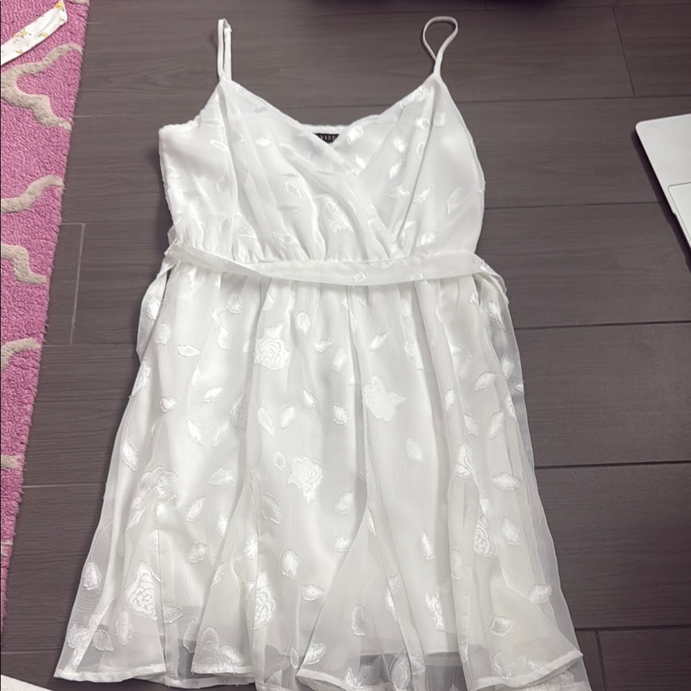 Vibe White Floral Mini Dress